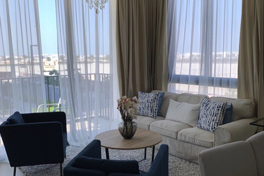 High-end residential living room interior design and furnishing by Almoayyed Contracting Group.