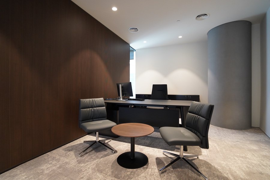 Modern office interior design and furniture fit-out by Almoayyed Contracting Group.