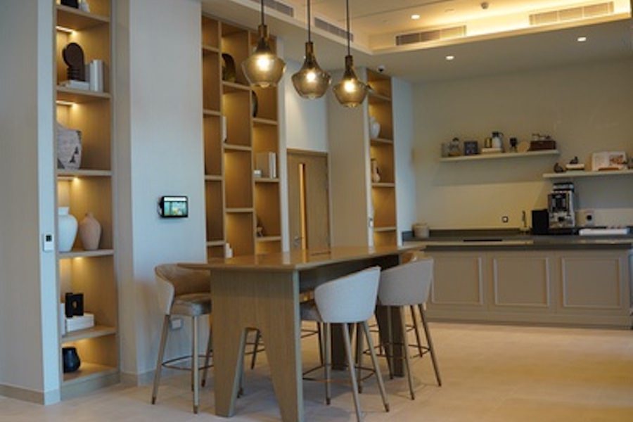 Contemporary kitchen and dining area interior design by Almoayyed Contracting Group.