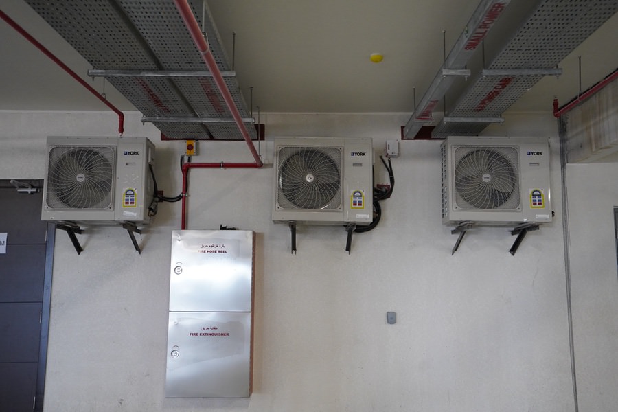 Professional HVAC condensing unit installation and maintenance by Almoayyed Contracting Group.