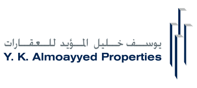 شعار "المؤيد للعقارات"، الذراع العقاري لمجموعة المؤيد للمقاولات، المتخصص في إدارة وتطوير العقارات المتميزة.